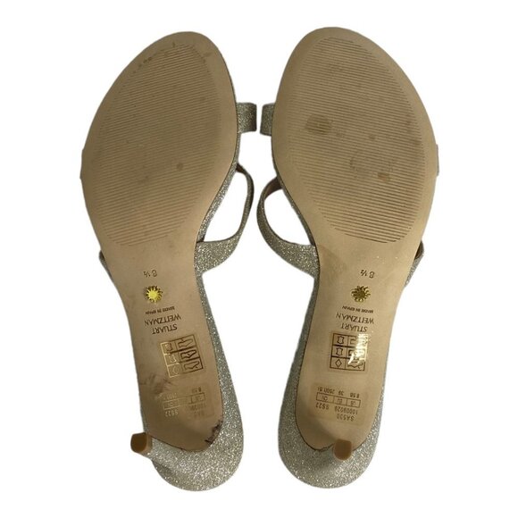 NEW Stuart Weitzman Soiree Sleek 75 Glitter Sandals Size 39 or 8.5 Wedding Shoes - Picture 8 of 12
